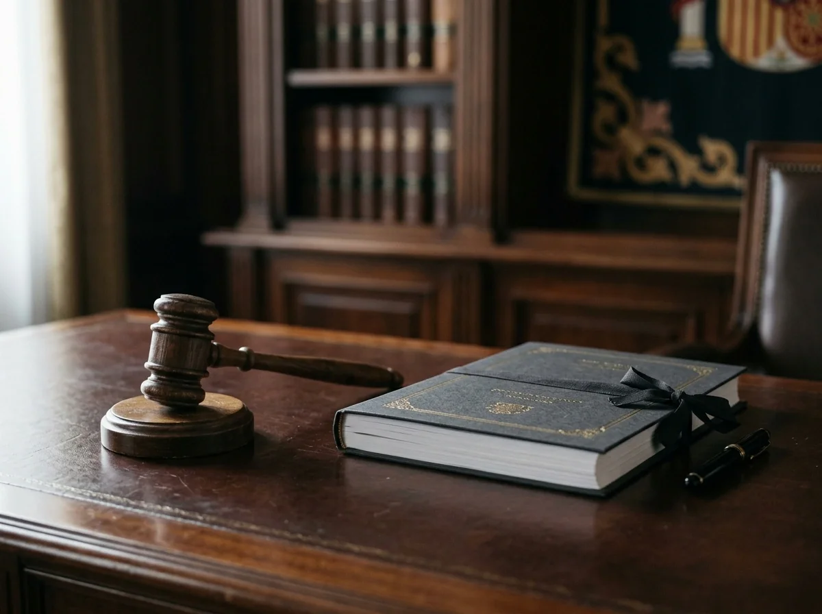 Mazo de juez sobre documentos que representa las sentencias del Tribunal Supremo